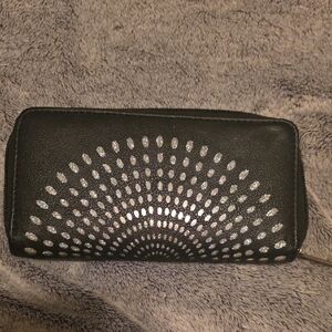 Charlotte Russe Black Wallet with Silver Accents